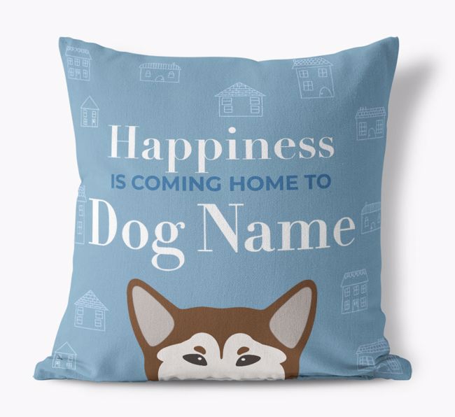 Happiness Is: Personalized {breedFullName} Canvas Pillow